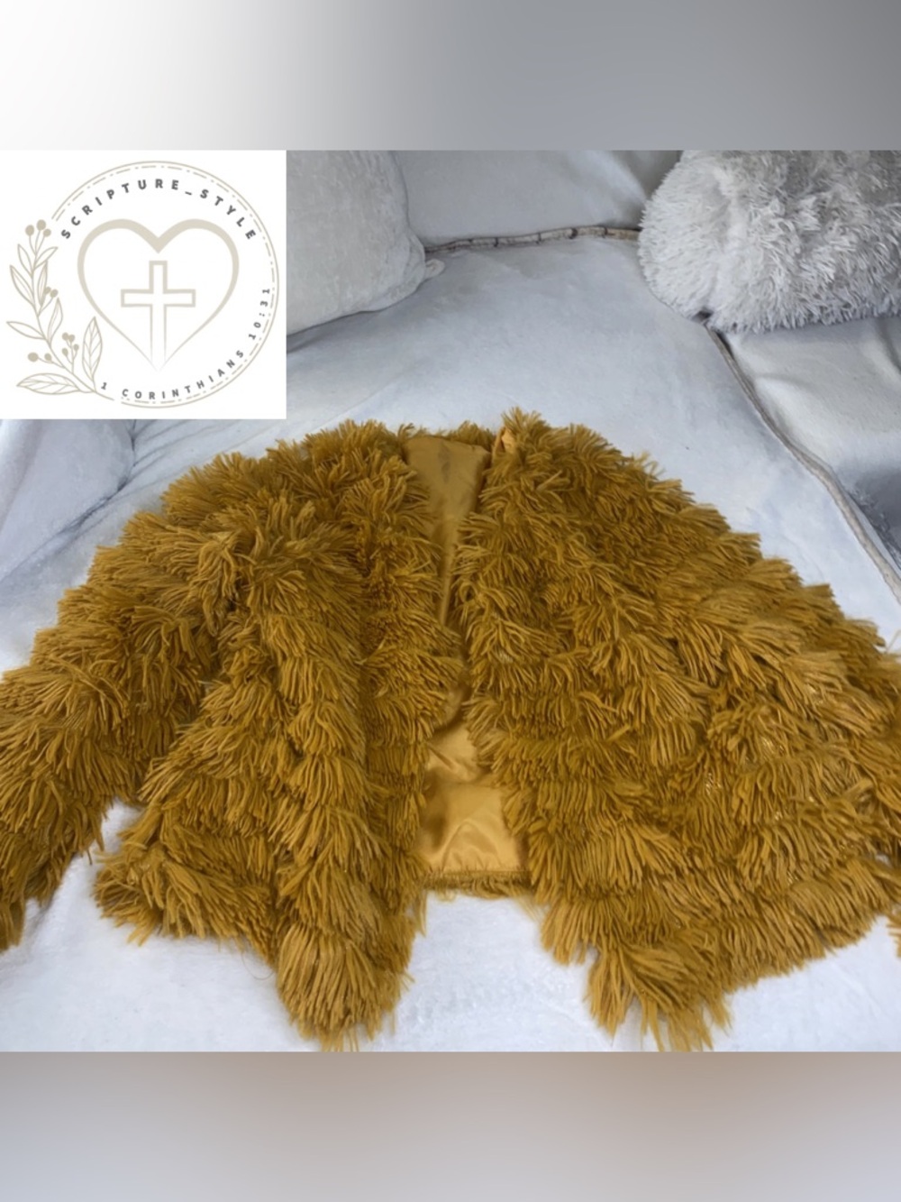 Faux Fur Mustard Shag Jacket - Women